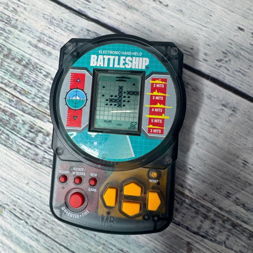 1995 Milton Bradley Electronic Handheld Battleship Game MB Works Vintage Tested